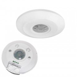 Ceiling mounted Infrared Motion Sensor Slim 360° 10A 230V D115mm white - 10-2000 - adeleq