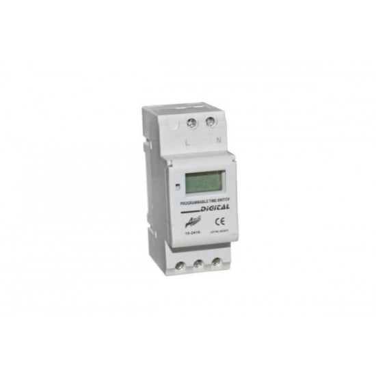 Din Rail Timer Weekly with 3Years working reserve, digital 16A 2module - adeleq