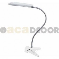 Desk lamp with clip White -15205LEDWHC - aca lighting