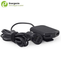 Car charger 4-port front and back seat 9,6A black - EG-4U-CAR-01 - Energenie
