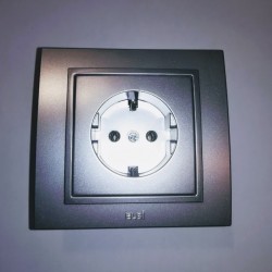 Socket outlet earthed 2P+E - Mettalic silver - ELBI