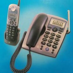 Cordless handset and corded Speakerphone with dual mode Caller-ID - General electric